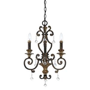 Quoizel Marquette 3-Light Imperial Silver Traditional Etched Glass Candle Chandelier