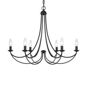 Quoizel Mirren 6-Light Dusk Bronze Traditional Etched Glass Candle Chandelier