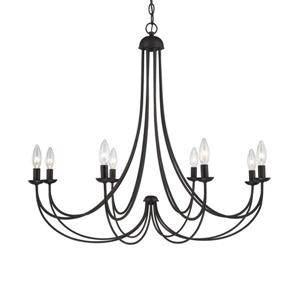 Quoizel Mirren 28-in Western Bronze Traditional Seeded Glass Candle 8-Light Chandelier