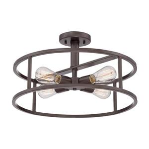 Quoizel New Harbor 4-Light Bronze 18-in x 18-in x 10-in Semi-Flush Mount