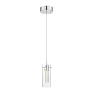 Quoizel Platinum Radiance Polished Chrome Mini Modern Crystal Cylinder Integrated LED Pendant