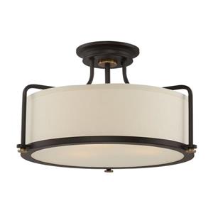 Quoizel Calvary 3-Light Bronze 17-in x 17-in x 10-in Semi-Flush Mount