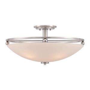 Quoizel Castle 4-Light Brushed Nickel 17-in x 17-in x 9-in Semi-Flush Mount