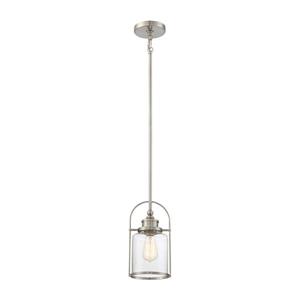 Quoizel Payson Brushed Nickel Mini Modern/Contemporary Seeded Glass Lantern Pendant