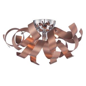 Quoizel Ribbons 4-Light Satin Copper 16-in x 16-in x 9-in Semi-Flush Mount