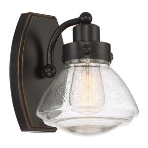 Quoizel Scholar 6-in x 8-in Palladian Bronze 1-Light Schoolhouse Vanity Light