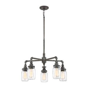 Quoizel Squire Antique Brown 23-in 8-Light Malaga Transitional Shaded Chandelier