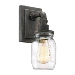 Quoizel Squire 4-in x 11-in Rustic Black 1-Light Jar Vanity Light