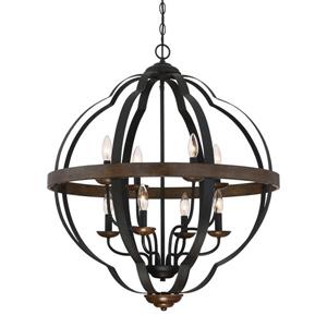 Quoizel Siren 96-in Antique Brown9-Light Transitional Globe Chanderlier