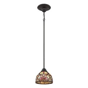 Quoizel Carroll 8-in Polished Chrome Tiffany Bell Mini Pendant Lighting