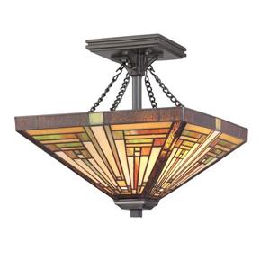Quoizel Stephen 2-Light Bronze 14-in x 14-in x 14-in Semi-Flush Mount