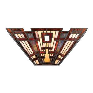 Quoizel Classic Craftsman 16.3-in 1 Light Tiffany-Style Pocket Wall Sconce