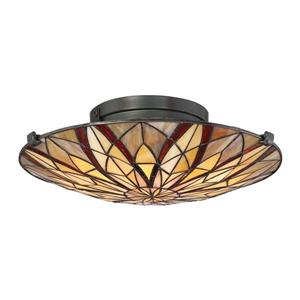 Quoizel Victory 2-Light Bronze 16-in x 16-in x 5-in Semi-Flush Mount