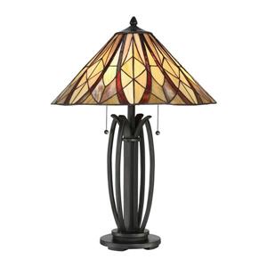 Quoizel Victory 22-in Russet Tiffany-Style Shade -Light Table Lamp