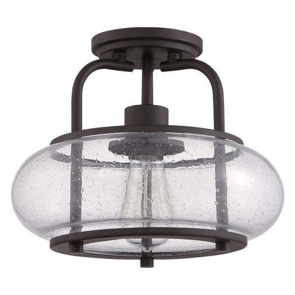 Project Source 6-Pack 10-in W Bronze Glass Standard Ceiling Flush Mount Light