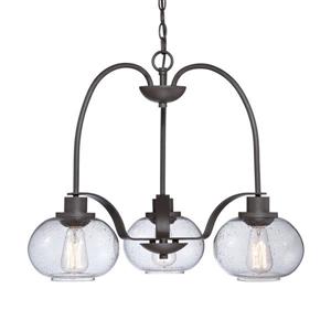 Quoizel Cascadia Lighting Trilogy 48-in Brushed Nickel 5-Light Transitional Seeded Shaded Chandelier