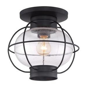 Quoizel Cooper 11-in Mystic Black 1-Light Outdoor Flush Mount Light