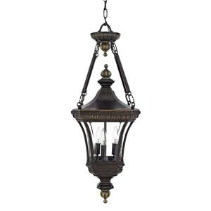 Quoizel Devon 11-in Imperial Bronze Clear Glass Traditional Lantern Pendant Lighting