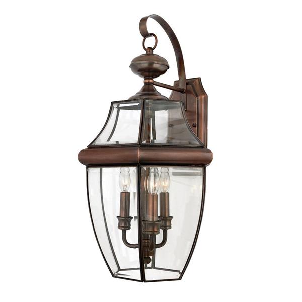 Quoizel Newbury 22 5 In Aged Copper Candelabra Base 3 Light