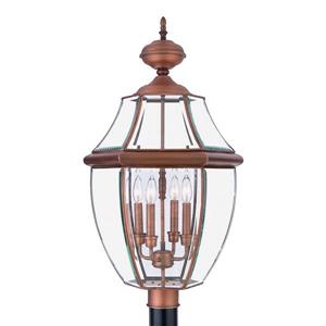 Quoizel 4-Light Newberry 30.5-in Aged Copper Post Light