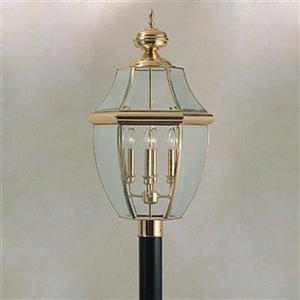 Quoizel 4-Light Newberry 29.5-in Polished Brass Post Light