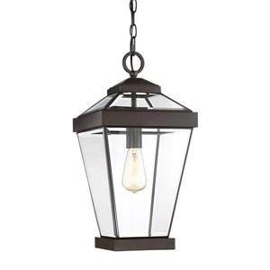 Quoizel Ravine Western Bronze Traditional Clear Glass Lantern Pendant