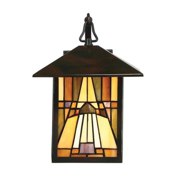 Quoizel Inglenook 11.75-in Single Light Tiffany Style Outdoor Wall