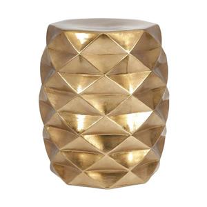 Imax Worldwide IK Geometric 18-in Gold Ceramic Barrel Garden Stool