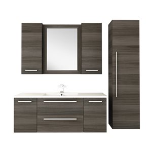 Cutler Kitchen & Bath Silhouette 48-in Grey-Brown Single Sink Bathroom Vanity with Synthetic Marble Top