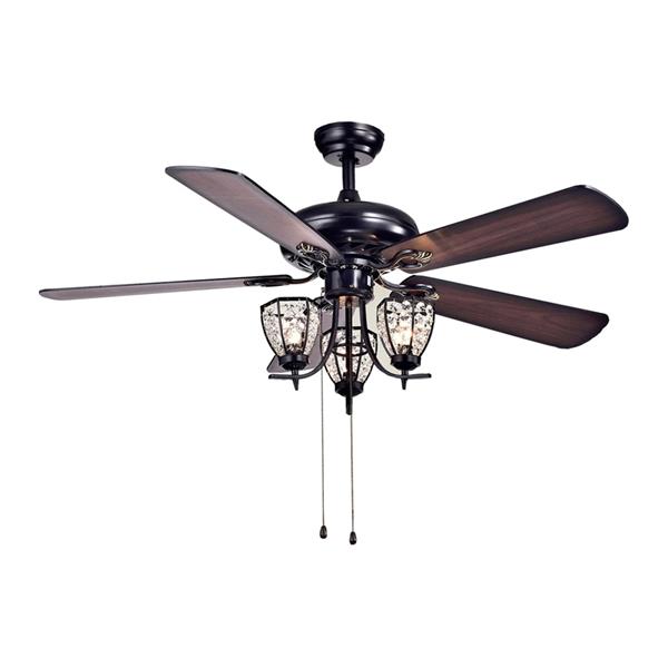 Black Indoor Ceiling Fan With Light Kit, Indoor Ceiling Fan With Light