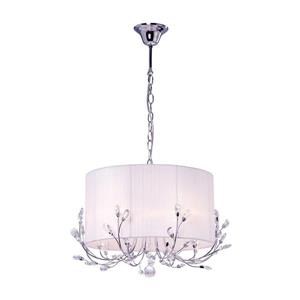 Warehouse of Tiffany 21-in Chrome 4-Light Robin Crystal Drum Chandelier