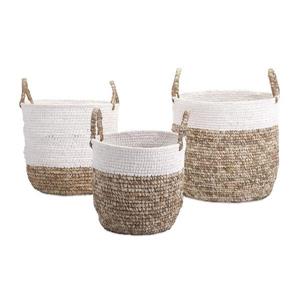 IMAX Worldwide 15.75-in x 19-in Brown White Wicker Basket (3 Pack)