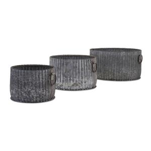 Imax Worldwide 9.5-in x 17.5-in Maurer Gray Iron Bin (3 Pack)