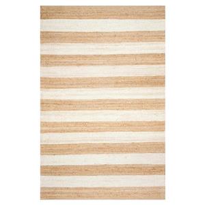 nuLOOM Flatweave Alisia Stripes 5-ft x 8-ft Rectangular Indoor Natural/Bleached Area Rug