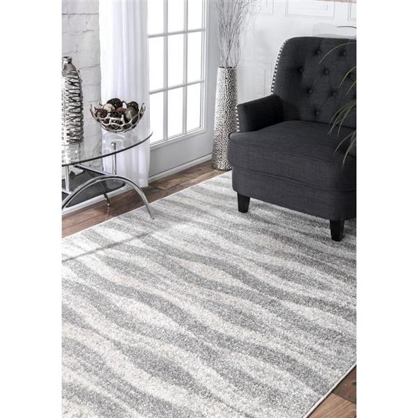 allen + roth Elisa 8 X 8 (ft) Gray Round Indoor Geometric Area Rug in the  Rugs department at