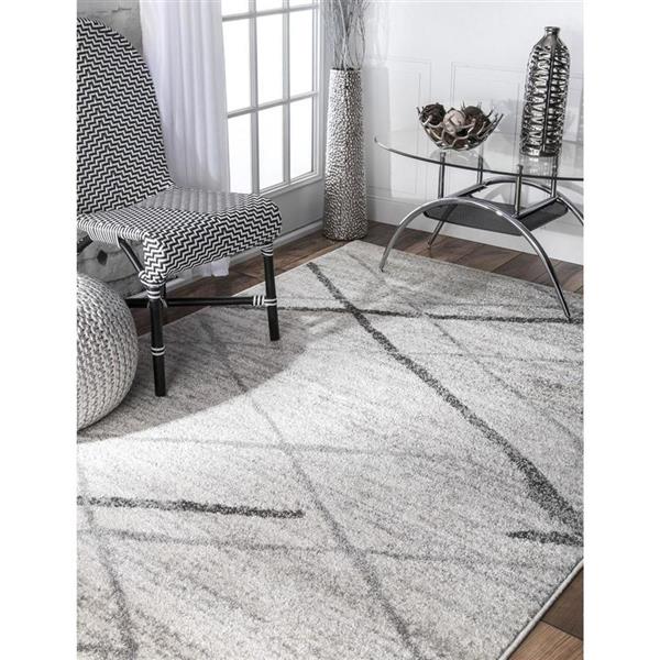 nuLOOM Thigpen 8ft x 10ft Gray Rectangular Indoor Area Rug BDSM04A