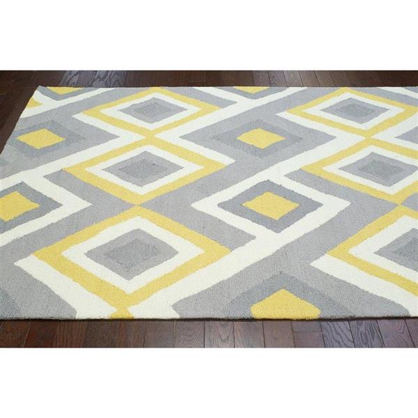 nuLOOM Barcelona 5-ft x 8-ft Rectangular Indoor Gray and Sunflower Anya Area Rug