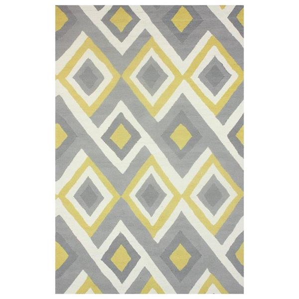 nuLOOM Barcelona 5-ft x 8-ft Rectangular Indoor Gray and Sunflower Anya Area Rug