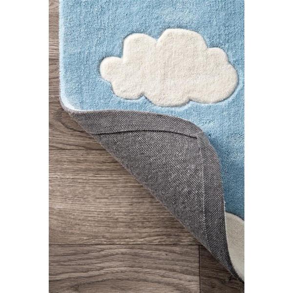 nuLOOM Sachiko 8-ft x 10-ft Blue Rectangular Indoor Handcrafted Kids Area Rug