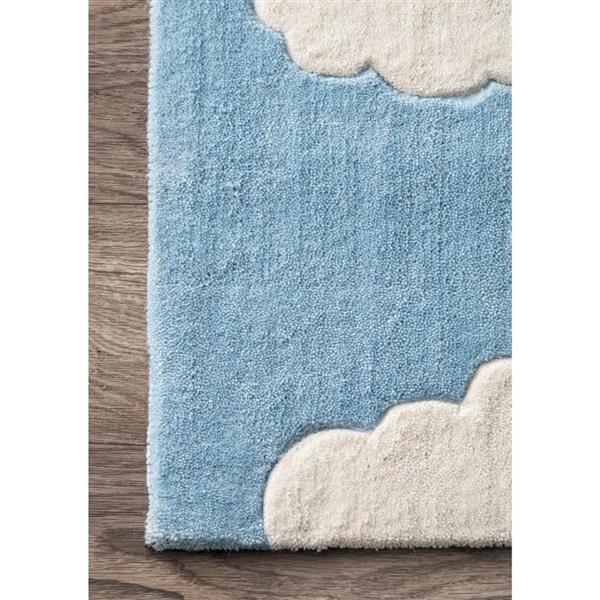 nuLOOM Sachiko 8-ft x 10-ft Blue Rectangular Indoor Handcrafted Kids Area Rug