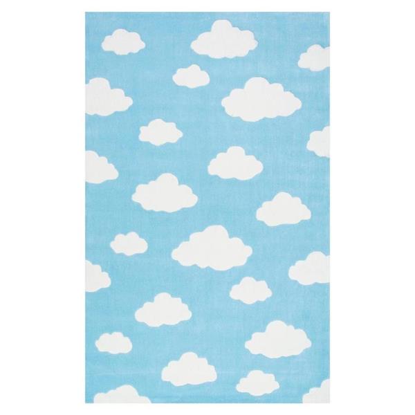 nuLOOM Sachiko 8-ft x 10-ft Blue Rectangular Indoor Handcrafted Kids Area Rug
