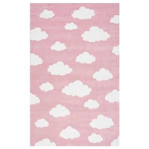nuLOOM Sachiko 5-ft x 8-ft Pink Rectangular Indoor Handcrafted Kids Area Rug