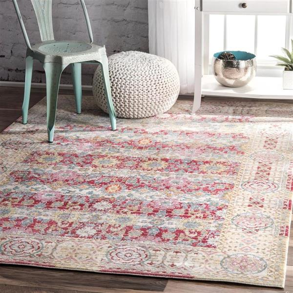 nuLOOM Modesto 3-ft x 8-ft Rectangular Cherry Pink Indoor Area Rug Runner
