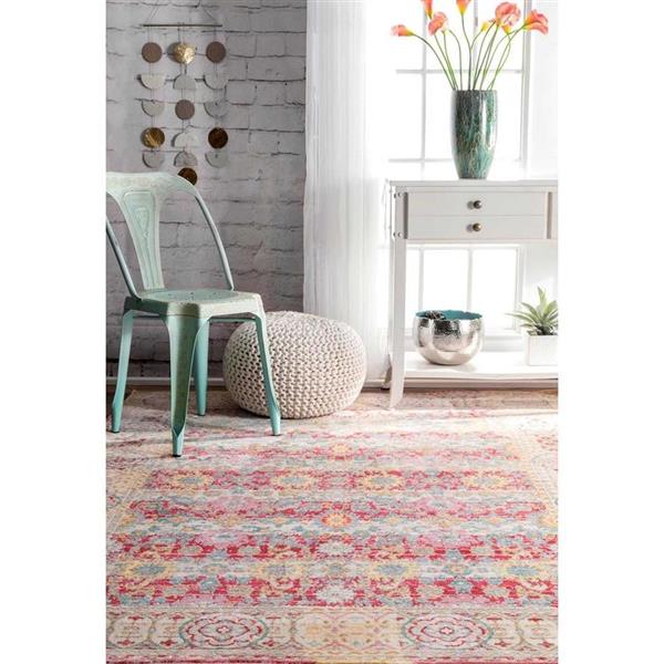 nuLOOM Modesto 3-ft x 8-ft Rectangular Cherry Pink Indoor Area Rug Runner