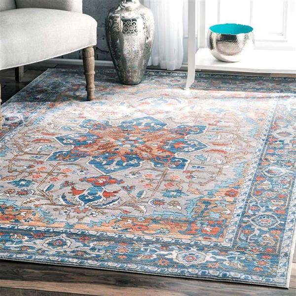 nuLOOM Caterina 5-ft x 8-ft Blue Handcrafted Area Rug