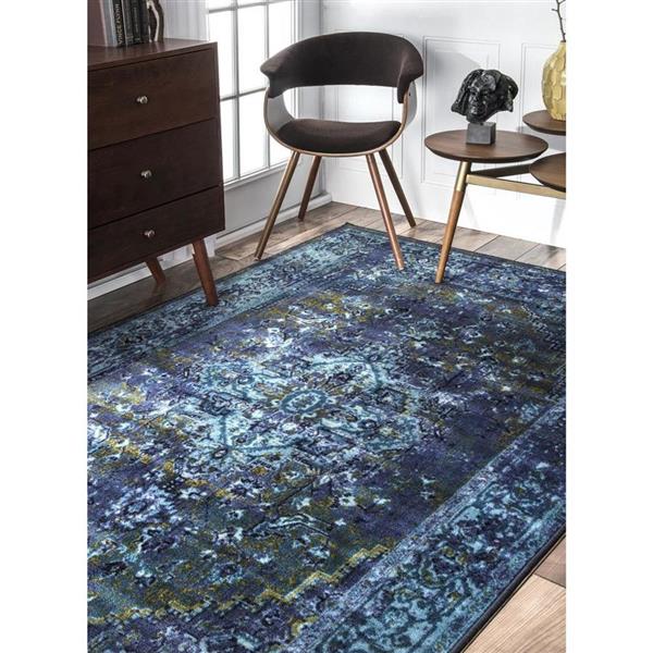 nuLOOM Reiko 5-ft x 8-ft Rectangular Blue Indoor Area Rug