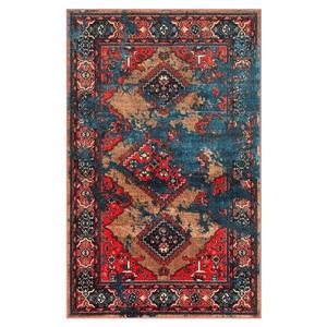 nuLOOM Lavonna 7-ft x 9-ft Red/Multi-Color Distressed Tribal Area Rug