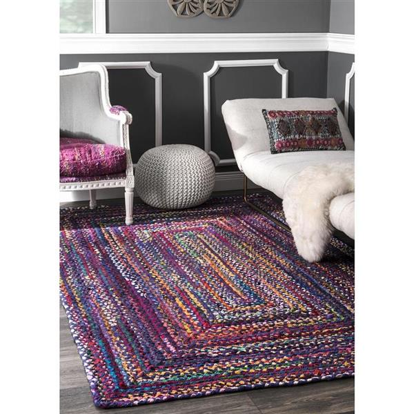 nuLOOM Tammara 7 X 9 (ft) Braided Blue Oval Indoor Braided Area Rug in the  Rugs department at