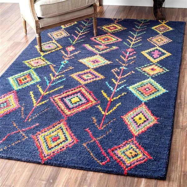 nuLOOM Belini 4ft x 6ft Rectangular Indoor Blue Kids Area Rug MJSM18B406 RONA