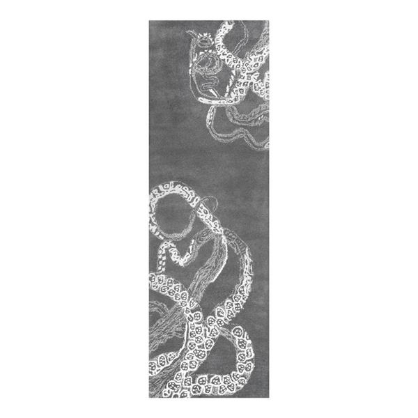 nuLOOM Octopus Tail 3-ft x 8-ft Rectangular Gray Indoor Area Rug Runner ...